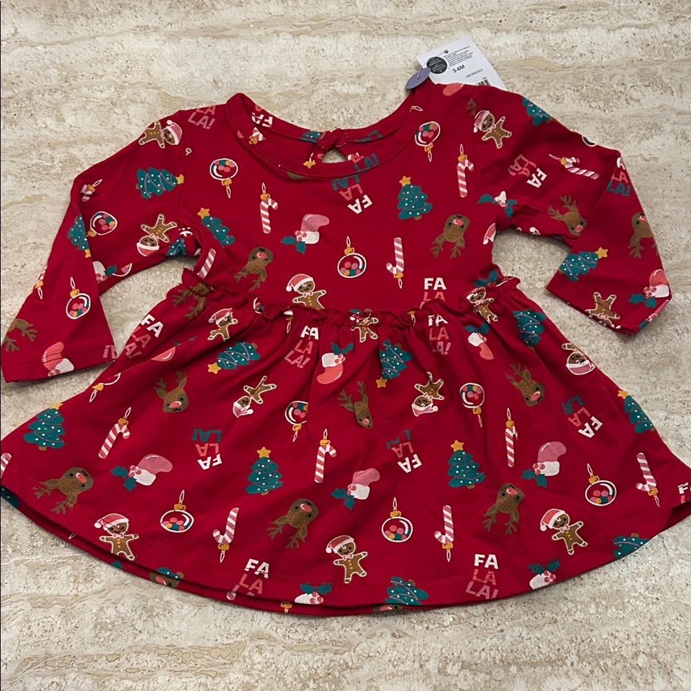 NEW 🆕 Christmas Festive Red Holiday Dress 3-6 months with tags